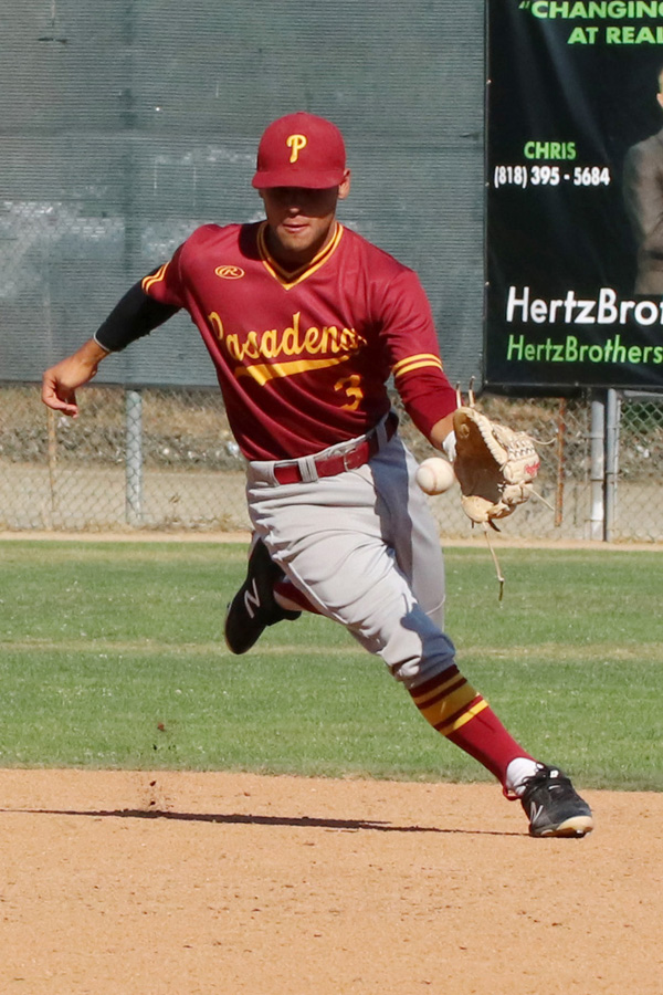 Jose Jimenez was a two-year starting infielder for the Lancers and he makes the play here during Friday's playoff win at Glendale, photo by Richard Quinton.