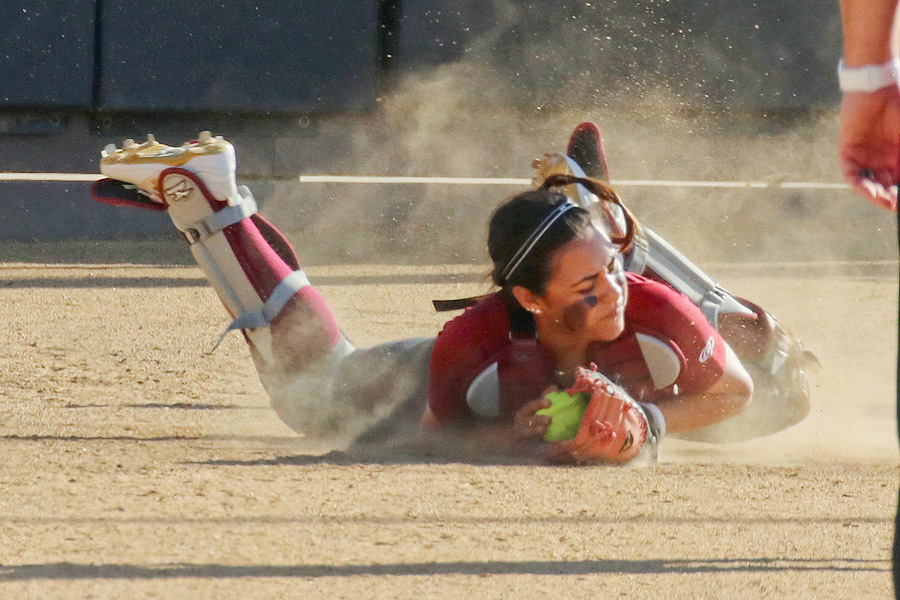 Jeneve Medrano makes the diving popup catch at home - Richard Quinton