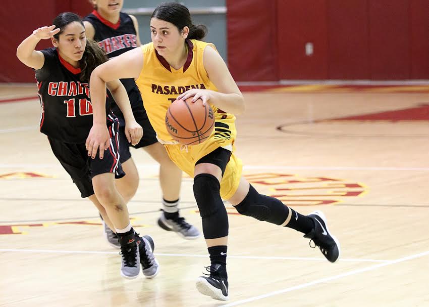 Ilianna Blanc drives to the basket during the Lancers win over Chaffey Wednesday, photo by Richard Quinton.