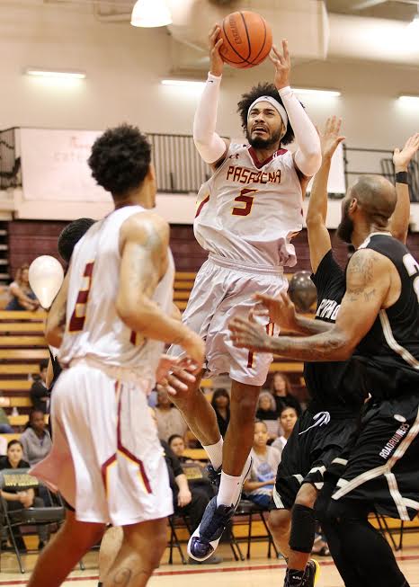 Todd Barnes goes up for a shot during PCC's win over Rio Hondo Wednesday night.