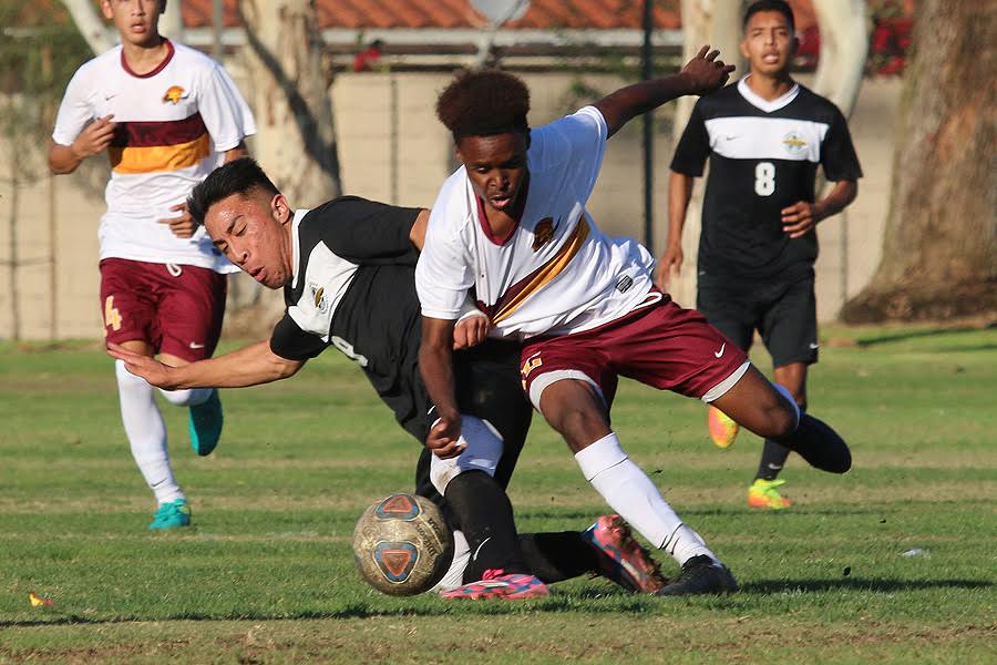 Satchel Robinson (in a file photo from last season) picked up an assist and helped PCC defeat Antelope Valley, 2-0, on Tuesday.