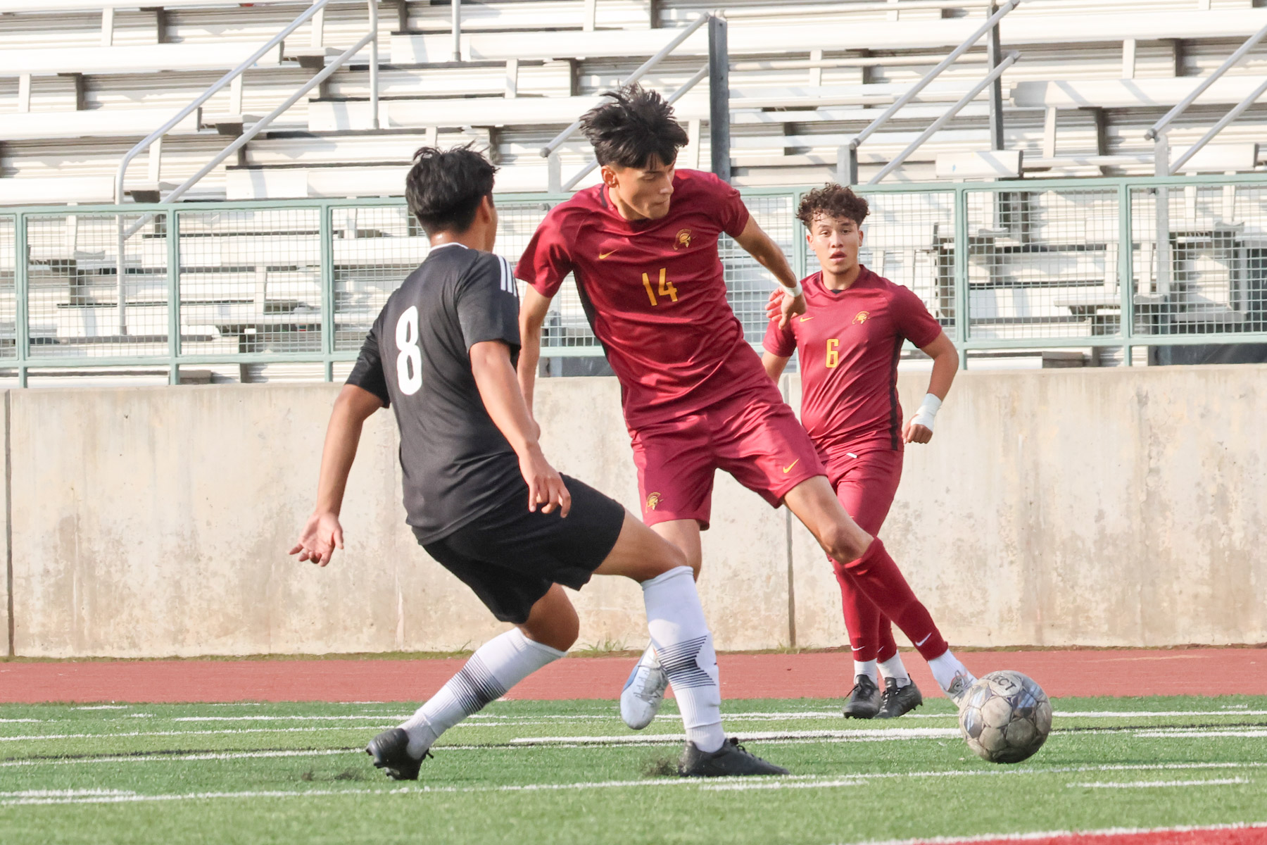 Angel Ballesteros plays the ball during PCC's season finale (photo by Richard Quinton).