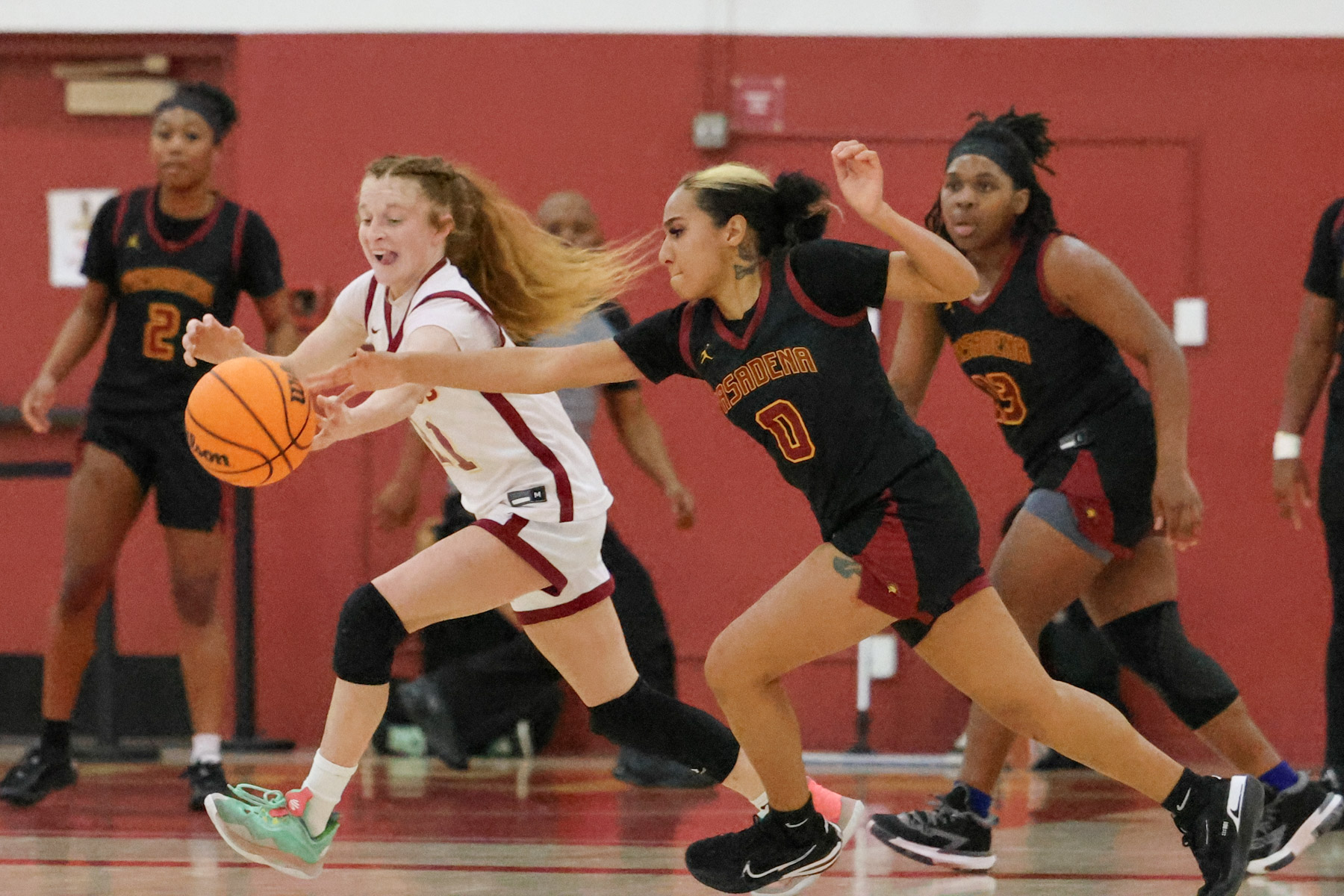Vanessa Epperson makes the steal during PCC's playoff defeat on Saturday (photo and gallery by Richard Quinton).