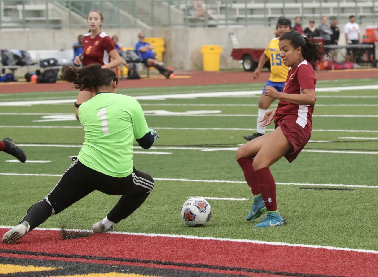 Lancer Sophia Noriega in action during a recent game. She scored her third goal of the season on Tuesday.