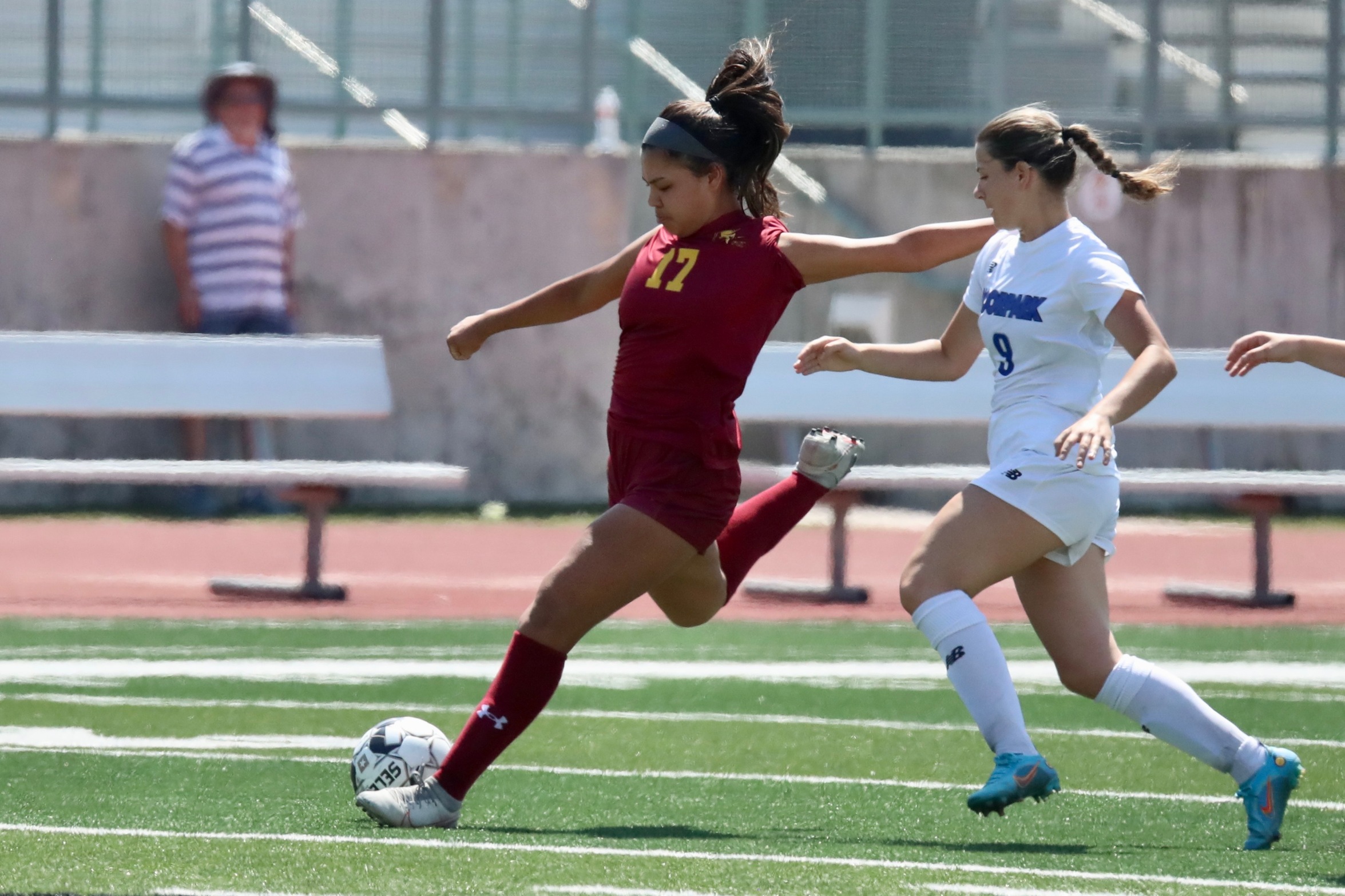 Isabel Guerrero scored in her college debut Friday during PCC's 1-1, season-opening tie v. Moorpark (photo by Michael Watkins).