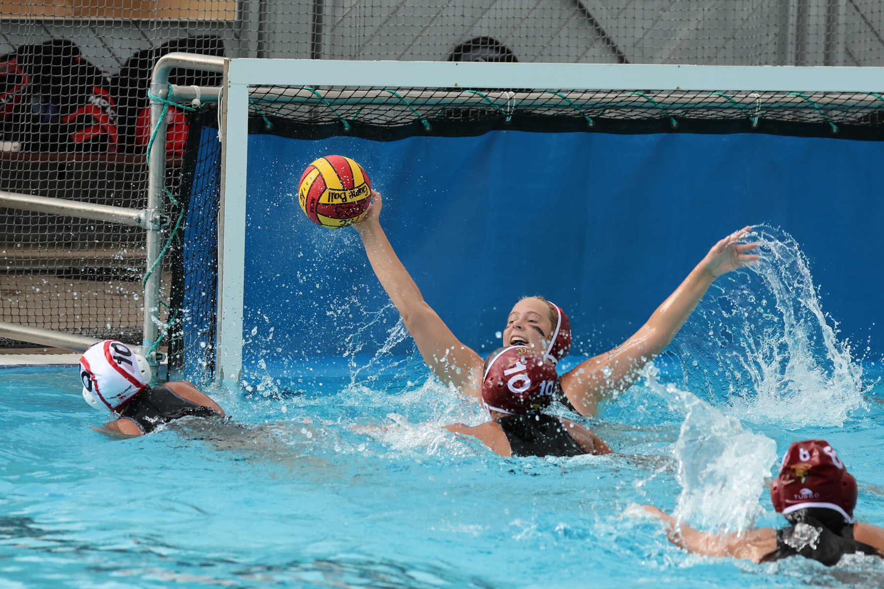 Gloria Gray makes the save during Wednesday's home finale (photo by Richard Quinton).