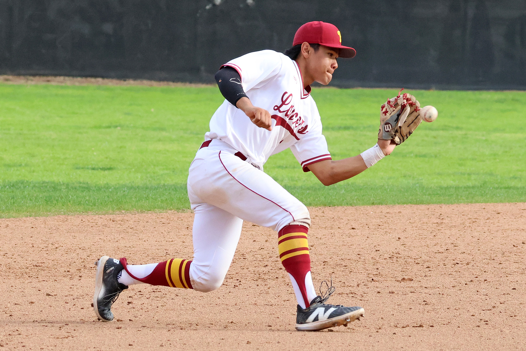 Letterman shortstop Jack Esguerra has been steady for the Lancers baseball team (photo by Richard Quinton).