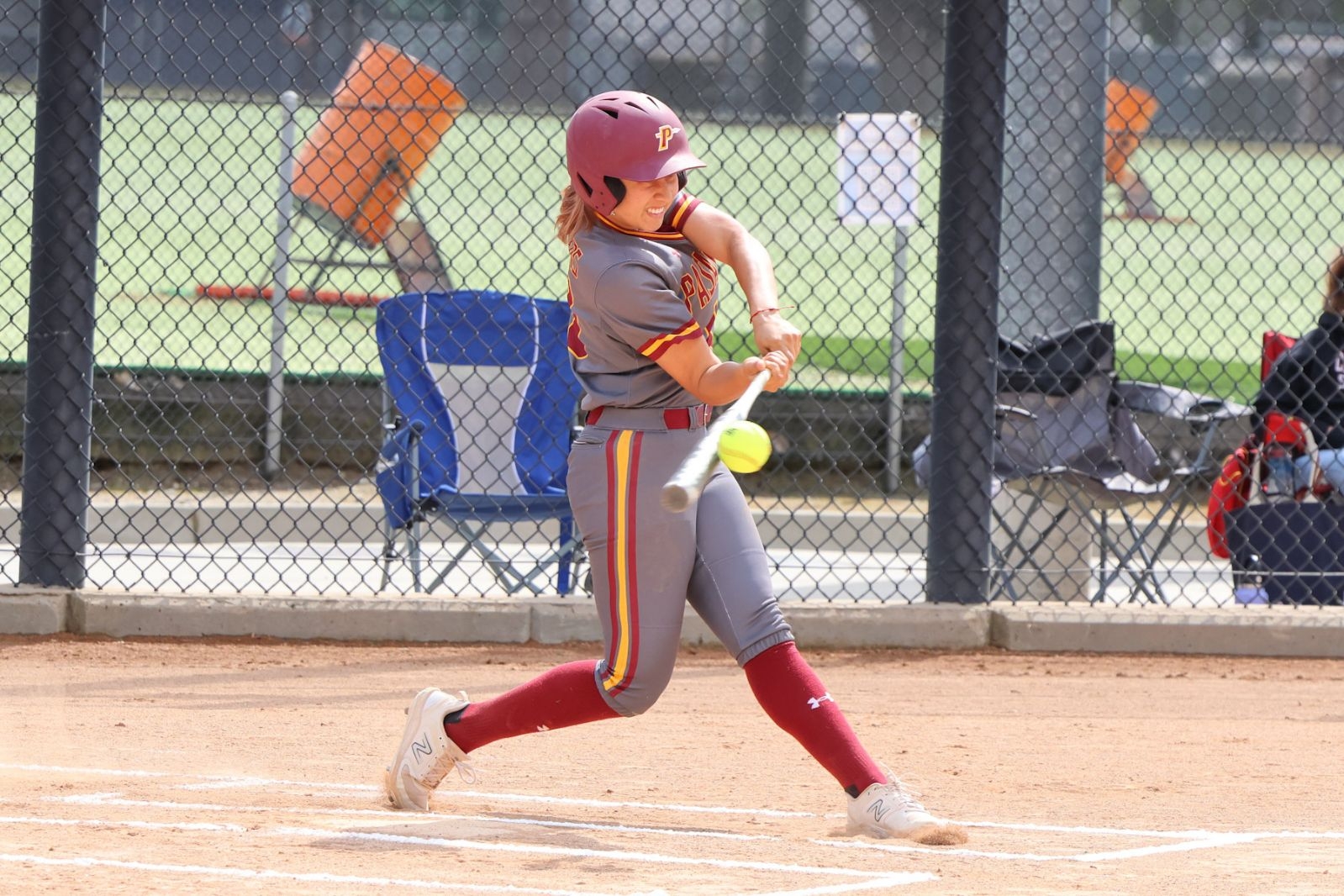 Breanna Negrete with the 2-run HR on this swing at Citrus (photo by Richard Quinton).