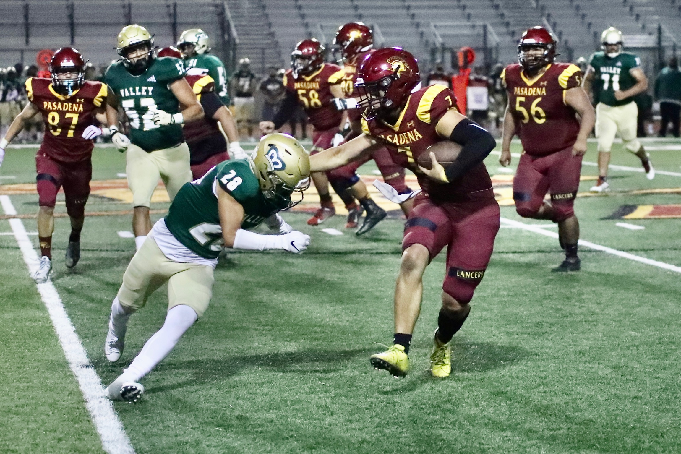 Kade Wentz had 297 yards total offense and passed four touchdowns and ran for another in Saturday's win over LA Valley (photo by Michael Watkins).